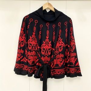 Black elegant poncho